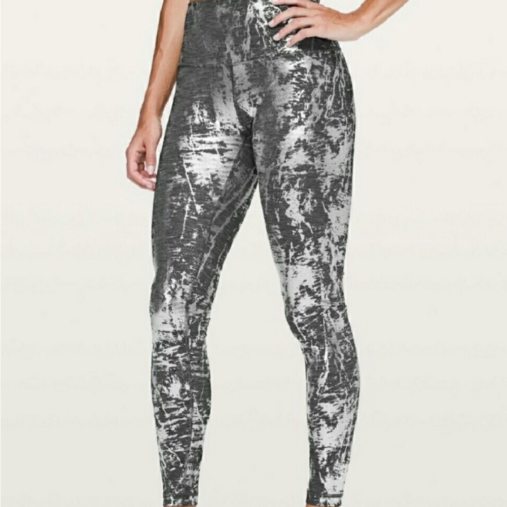 lululemon athletica Black and Gray Patterned Leggings